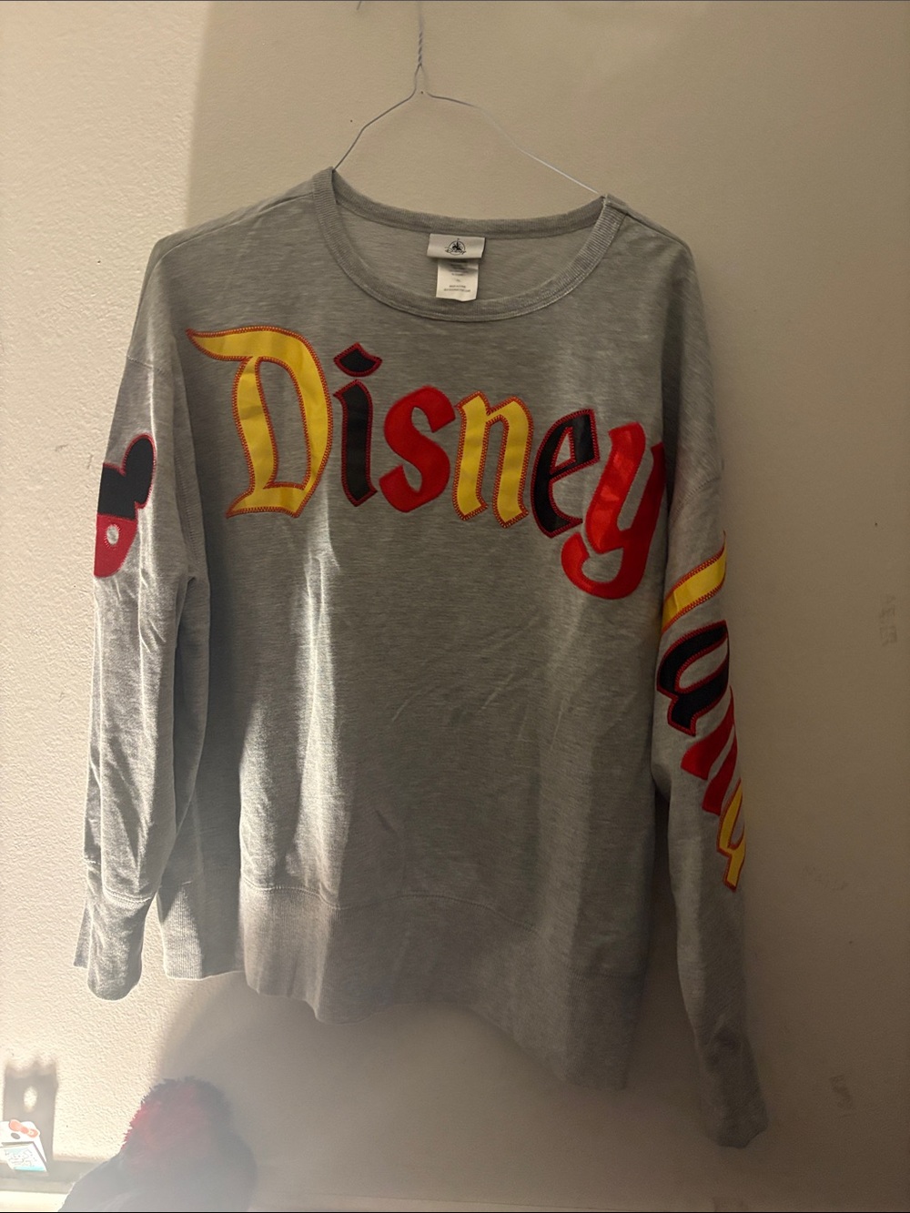 Disneyland Gray Sweatshirt with Red and Yellow Logo